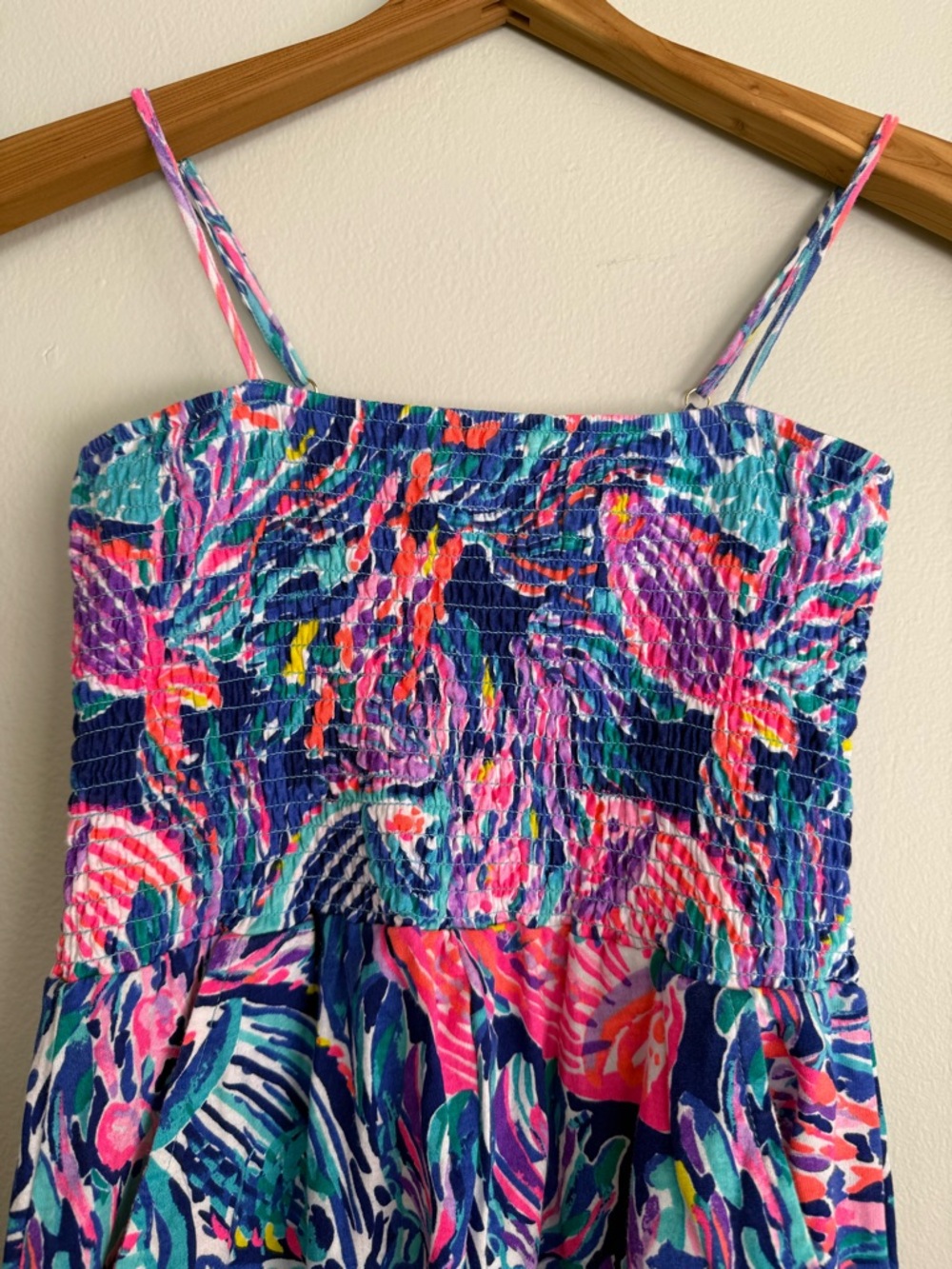 Lilly Pulitzer Tropical Fish Smocked Jumpsuit-Girls XL